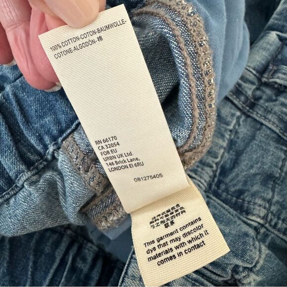 We the Free Sawyer Pull On BG Oversized Baggy Barrel Jeans Medium Wash Sz L - Picture 16 of 16